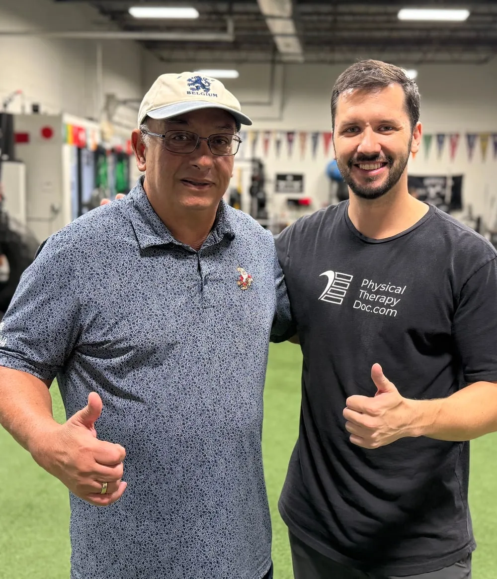 Dr. Vlad Madorsky with client Leonardo R. at Physical Therapy Doc in West Boca Raton