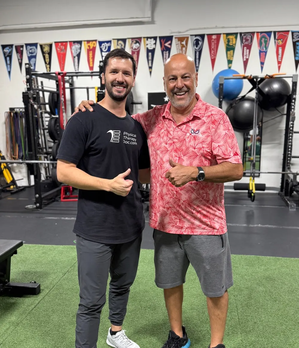 Dr. Vlad Madorsky with client David D. at Physical Therapy Doc in West Boca Raton