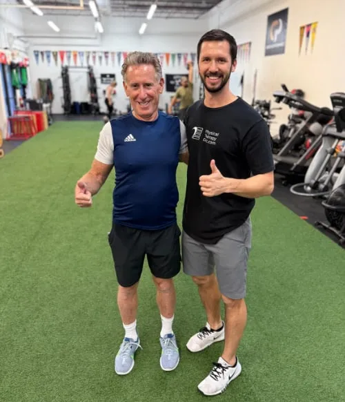 Dr. Vlad Madorsky with client Jeff K. at Physical Therapy Doc in West Boca Raton