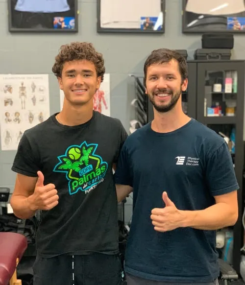 Dr. Vlad Madorsky with client Stefan K. at Physical Therapy Doc in West Boca Raton