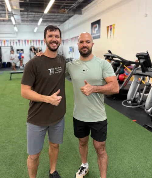 Dr. Vlad Madorsky with client Mike S. at Physical Therapy Doc in West Boca Raton
