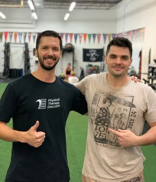 Dr. Vlad Madorsky with client Matt S. at Physical Therapy Doc in West Boca Raton